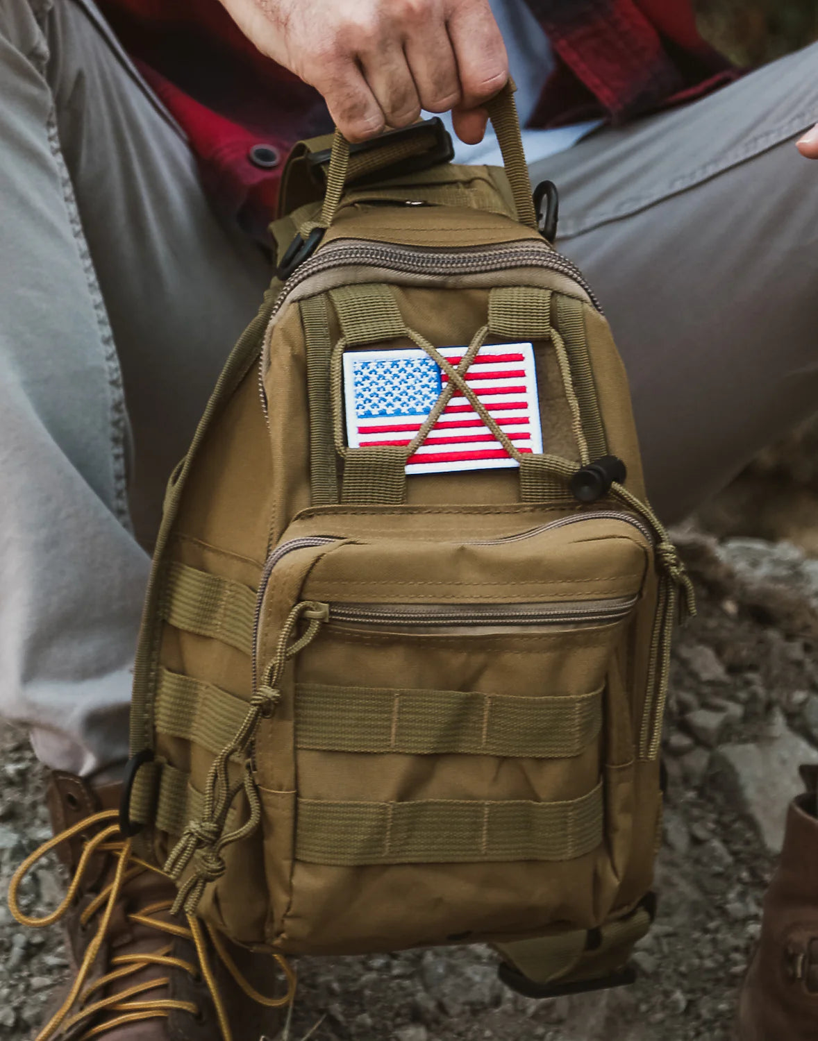 Jupitergear Tactical Military Sling Backpack Shoulder Bag Molle Outdoor Daypack Backpack with Adjustable Strap
