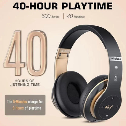 Wireless Headphones Bluetooth Noise Cancelling Stereo Earphones over Ear Headset