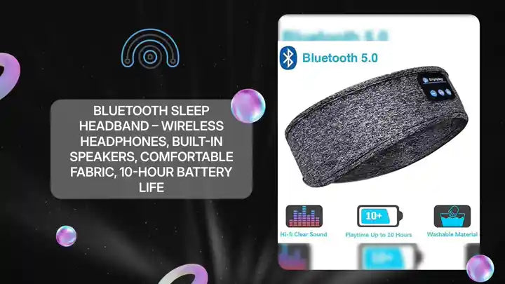 Bluetooth Sleep Headband &ndash; Wireless Headphones, Built-In Speakers, Comfortable Fabric, 10-Hour Battery Life by@Outfy